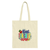 Best Teacher Ever Tote Bag, Teacher Appreciation Gift, End of Year Gift, Thank You Teacher Gift Bag, Teacher Tote Bag - Tawshia